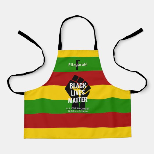 Gepersonaliseerd | BLACK LIVES MATTER | Christelij Schort (Voorkant)