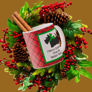 Gepersonaliseerd Black Scottie Hondenkerst Koffiemok