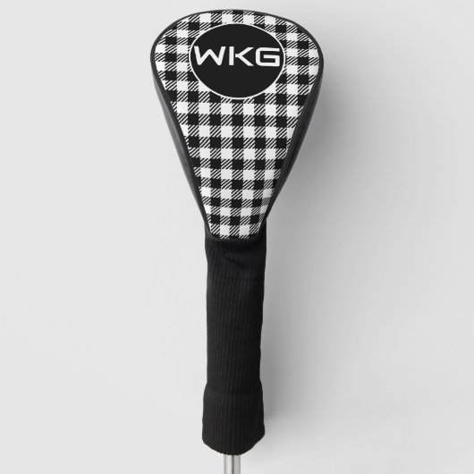 Gepersonaliseerd Black-White Pset Golf Club Head H Golfheadcover (Voorkant)