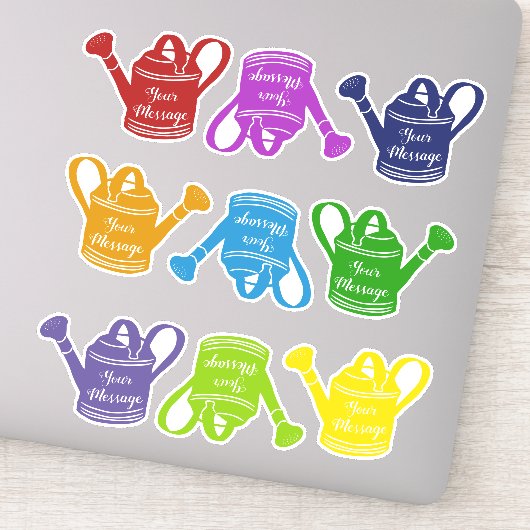 Gepersonaliseerd blad van Tuinieren Watering Cans Sticker (Detail)