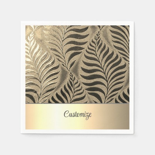 Gepersonaliseerd bladgoud motief 2 servet (Voorkant)