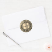 Gepersonaliseerd bladgoud motief ronde sticker (Envelop)