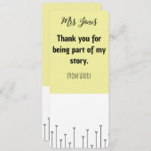 Gepersonaliseerd Bladwijzer van de leerkracht Feestdagenkaart (Voorkant / Achterkant)