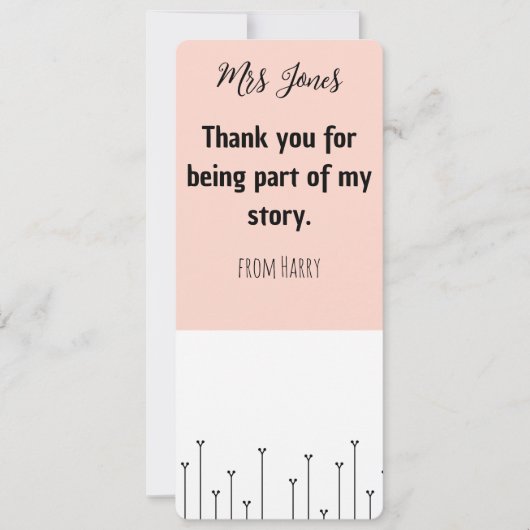 Gepersonaliseerd Bladwijzer van de leerkracht Feestdagenkaart (Voorkant)