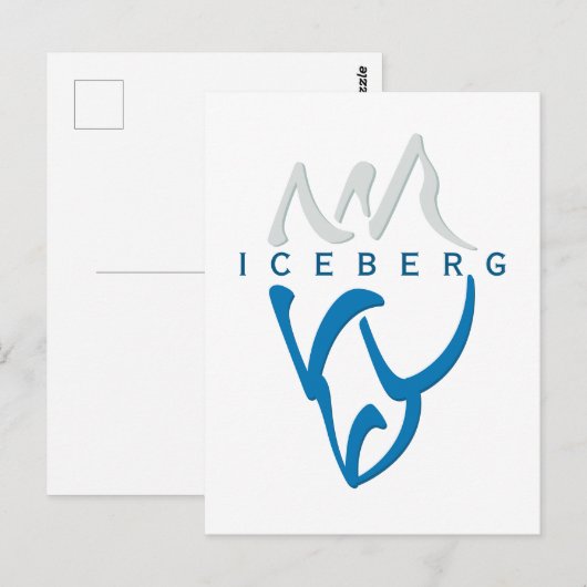 Gepersonaliseerd Blauw Abstract Iceberg Inspireren Briefkaart (Voorkant / Achterkant)