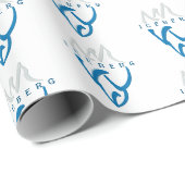 Gepersonaliseerd Blauw Abstract Iceberg Inspireren Cadeaupapier (Rol Hoek)