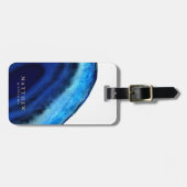 Gepersonaliseerd | Blauw Agate Bagagelabel (Voorkant horizontaal)