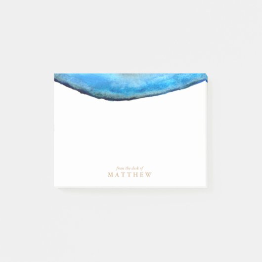 Gepersonaliseerd | Blauw Agate Post-it® Notes (Voorkant)