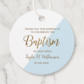 Gepersonaliseerd Blauw Baby Doopsel dank u Bedankjes Labels (Voorkant)