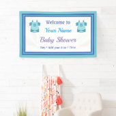 Gepersonaliseerd blauw Baby shower Spandoek (Insitu)