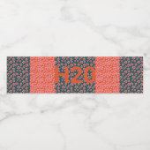 Gepersonaliseerd blauw bloemenlabel waterfles etiket (Enkel label)