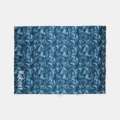 Gepersonaliseerd blauw Camouflage-patroon Fleece Deken (Voorkant (Horizontaal))