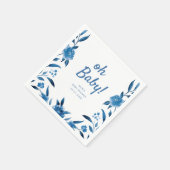 Gepersonaliseerd blauw Chinoiserie baby shower Servet (Hoek)