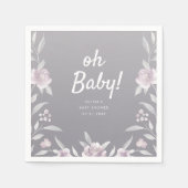Gepersonaliseerd blauw Chinoiserie baby shower Servet (Voorkant)
