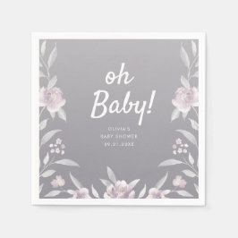 Gepersonaliseerd blauw Chinoiserie baby shower Servet