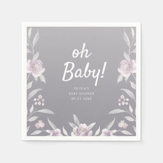 Gepersonaliseerd blauw Chinoiserie baby shower Servet (Voorkant)