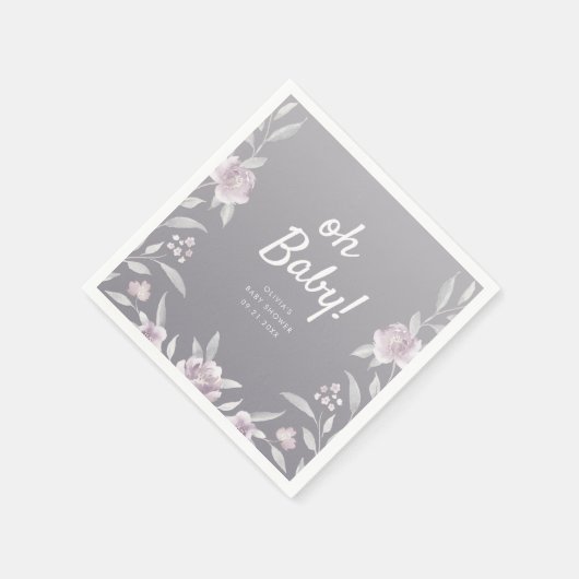 Gepersonaliseerd blauw Chinoiserie baby shower Servet (Hoek)