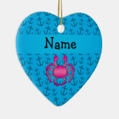 Gepersonaliseerd blauw de ankerspatroon van de keramisch ornament (Rechts)