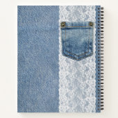 Gepersonaliseerd Blauw Denim Kant Dankbaarheid Jou Notitieboek (Achterkant)
