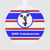 Gepersonaliseerd blauw en rood Cheerleader Ornamen Ornament (voorkant)