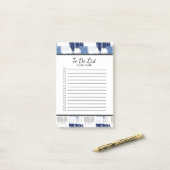 Gepersonaliseerd Blauw en Wit dat wordt gelinkt om Post-it® Notes (Op bureau)