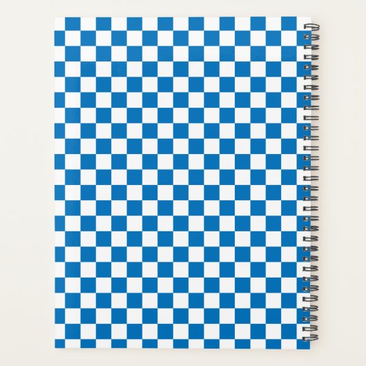 Gepersonaliseerd blauw en wit Geruit 2024 Planner (Achterkant)