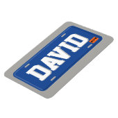 Gepersonaliseerd blauw en wit licentie Bord Magneet (Linkerzijde)
