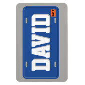Gepersonaliseerd blauw en wit licentie Bord Magneet (Verticaal)