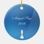 Gepersonaliseerd blauw en wit schaak Ornament (Achterkant)