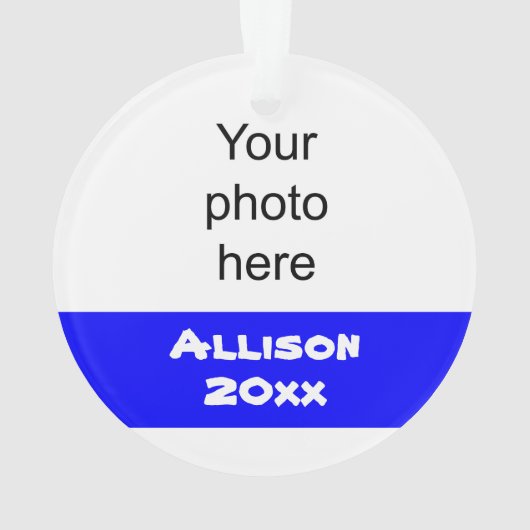 Gepersonaliseerd blauw en zilver Cheerleader Ornam Ornament (achterkant)