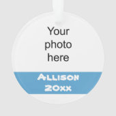 Gepersonaliseerd blauw en zilver Cheerleader Ornam Ornament (achterkant)