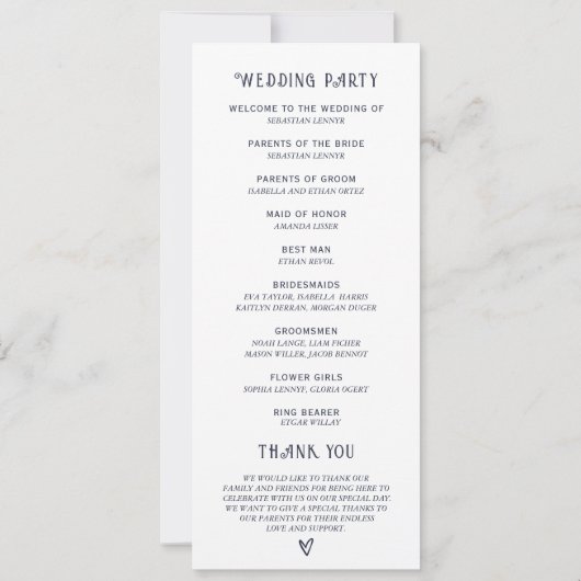 Gepersonaliseerd blauw en zonnebloem bruiloft prog kaart (Achterkant)