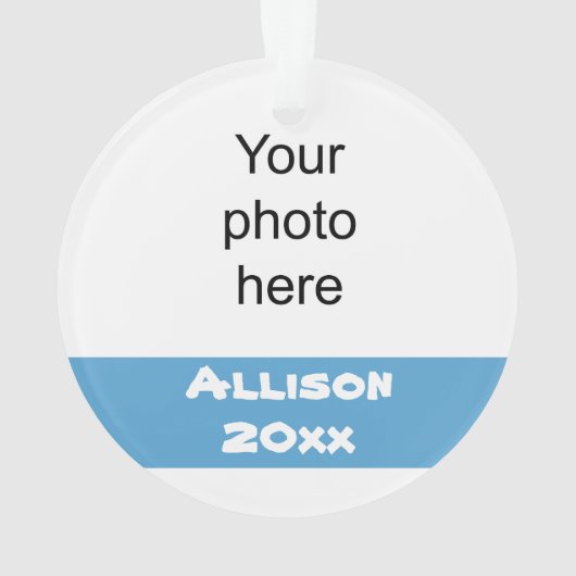 Gepersonaliseerd blauw en zwart Cheerleader Orname Ornament (achterkant)