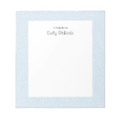 Gepersonaliseerd blauw floreel gepatenteerd Notiti Notitieblok (Voorkant)