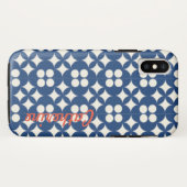 Gepersonaliseerd blauw geometrisch patroon Case-Mate iPhone case (Achterkant (horizontaal))