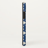 Gepersonaliseerd blauw geometrisch patroon Case-Mate iPhone case (Achterkant / rechts)