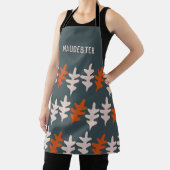 Gepersonaliseerd Blauw Grijs Sinaasappel Abstract  Schort (Insitu)