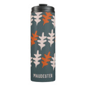 Gepersonaliseerd Blauw Grijs Sinaasappel Abstract  Thermosbeker (Voorkant)