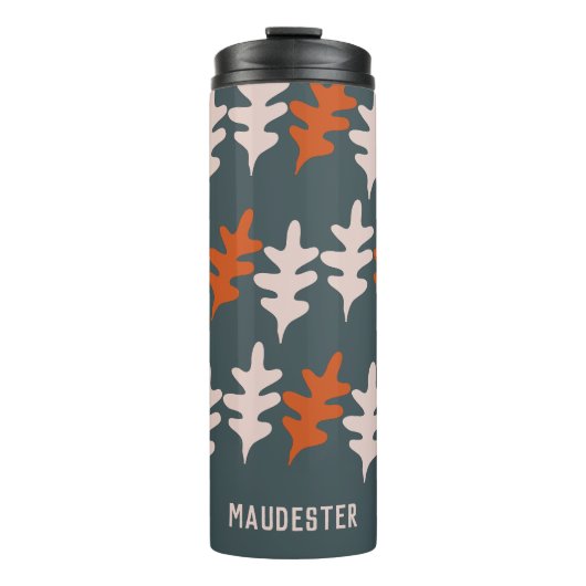 Gepersonaliseerd Blauw Grijs Sinaasappel Abstract Thermosbeker (Voorkant)