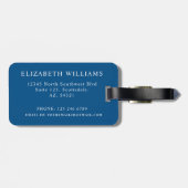 Gepersonaliseerd Blauw Groen Bloemen Roze Bloemen Bagagelabel (Achterkant horizontaal)