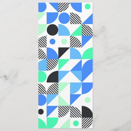 Gepersonaliseerd blauw groen geometrisch Bladwijze (Achterkant)