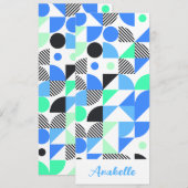 Gepersonaliseerd blauw groen geometrisch Bladwijze (Voorkant / Achterkant)