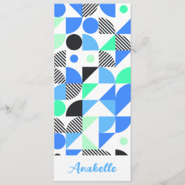 Gepersonaliseerd blauw groen geometrisch Bladwijze