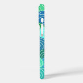 Gepersonaliseerd blauw groen rolpatroon Case-Mate iPhone case (Achterkant / Links)