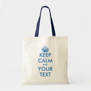 Gepersonaliseerd blauw houdt kalm en jouw tekst bu tote bag