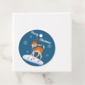 Gepersonaliseerd blauw kersthert Kind Bedankjes Labels (In situ)