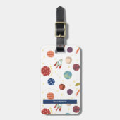 Gepersonaliseerd blauw kosmisch Bagagelabel (Voorkant verticaal)