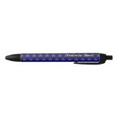 Gepersonaliseerd | BLAUW met | Gouden sterren Zwarte Inkt Pen (Bodem)