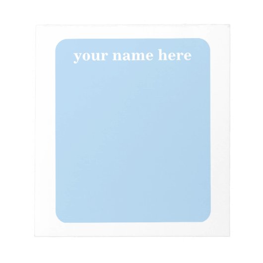 Gepersonaliseerd blauw Notitieblok (Voorkant)