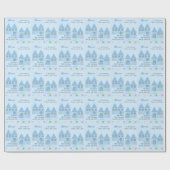 Gepersonaliseerd Blauw Omheind Huis Kleur Tulpen H Cadeaupapier (Vlak)